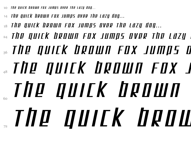SF Square Root font waterfall